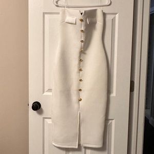 FN Tube Dress with Gold Buttons